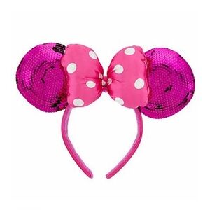 Disney Parks Minnie Mouse Hot Pink Sequined Ear Headband